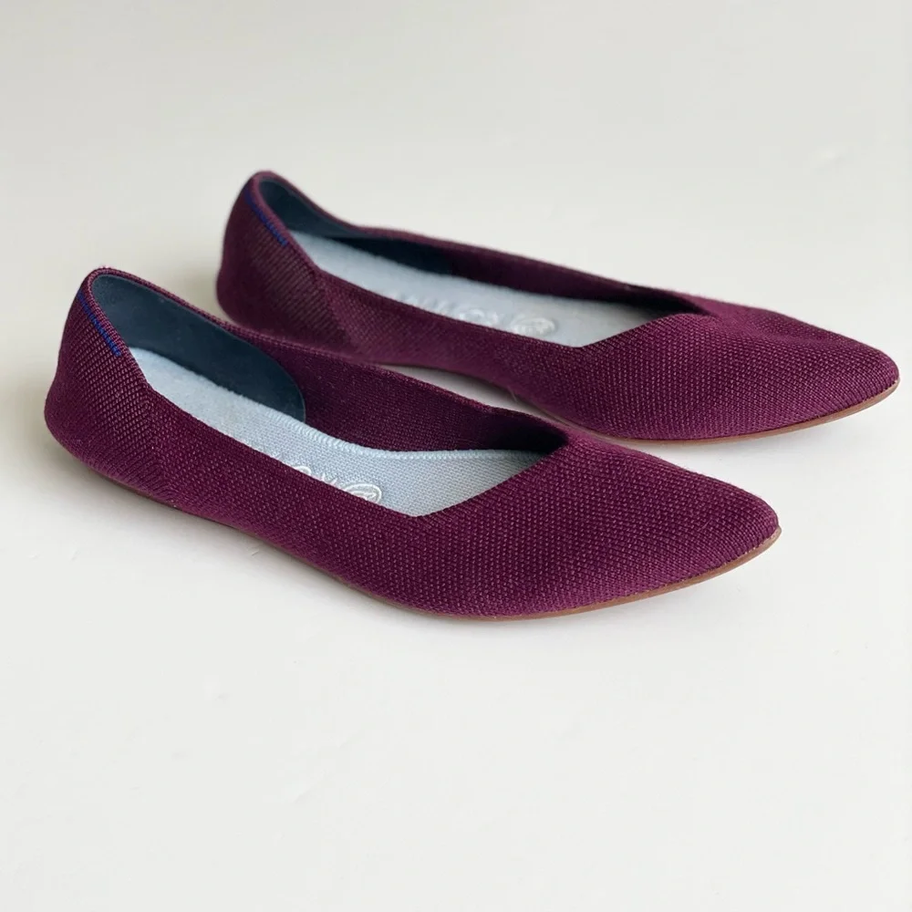 Rothy’s SIZE 8 The Point washable flats in maroon